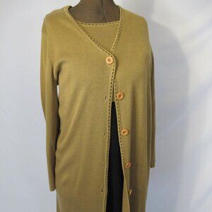 Coldwater Creek tan and black cotton-blend sweater dress with jacket  PXL